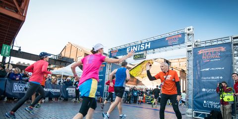 Runners crossing the finish line