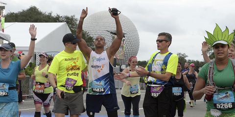 Army veteran Cedric King finishes the Walt Disney World Marathon