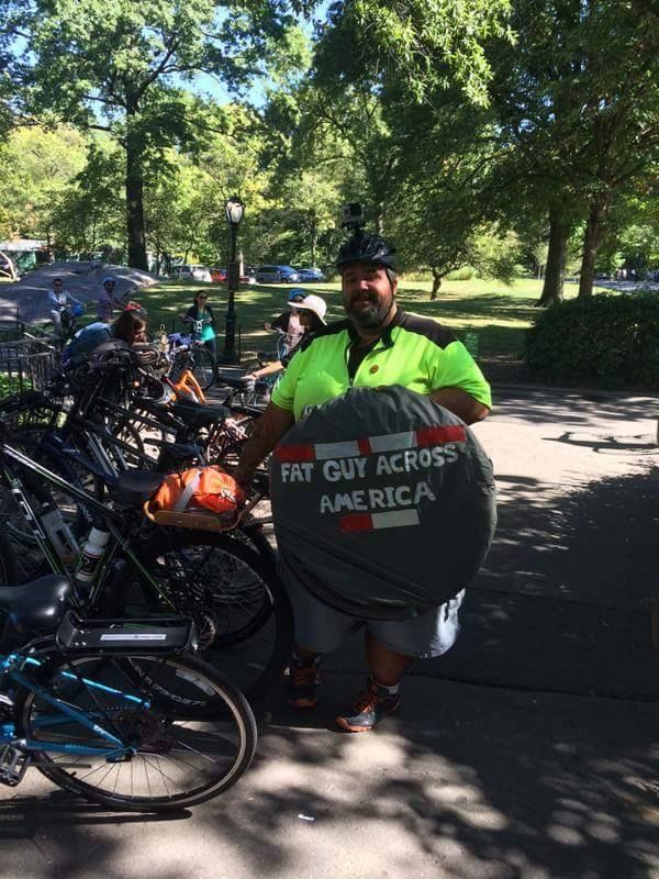 fat guy riding a bike