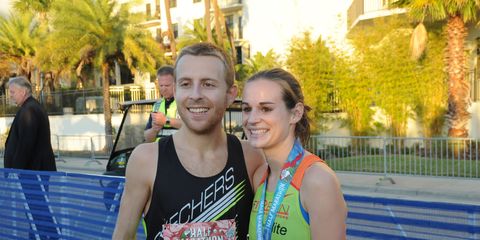 Bryan and Kayla Atkinson after the Gasparilla Half Marathon