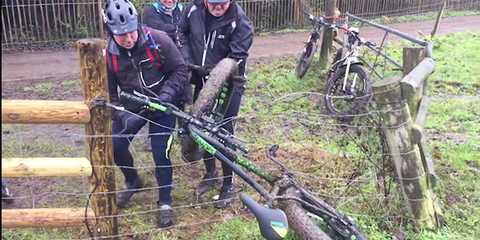 electric fence fat bike england funny video