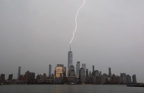 Video Captures Lightning Strike Right Behind Statue of Liberty