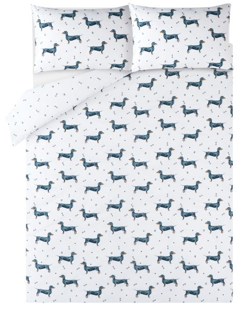 Sausage Dog Print Easy Care Duvet Set, from £10, George Home at Asda