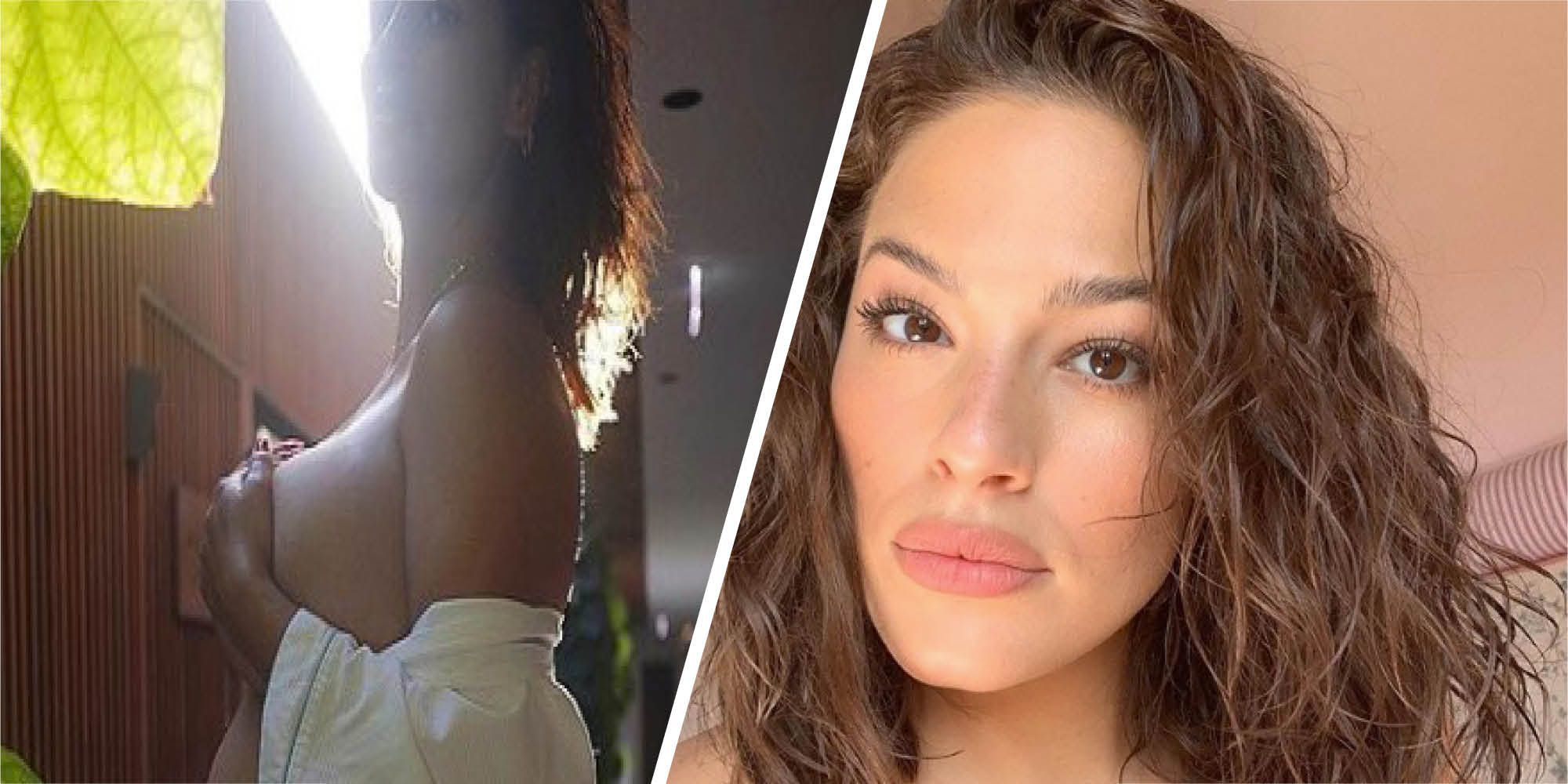 Pregnant Belly Stretch Mark Nude - Ashley Graham shows growing baby bump in naked Instagram picture