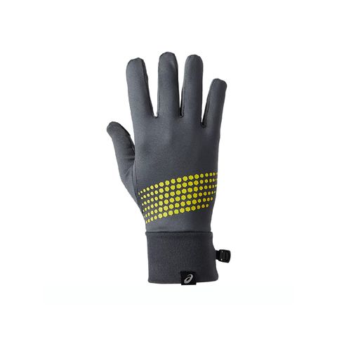 asics handschoenen grijs met gele details