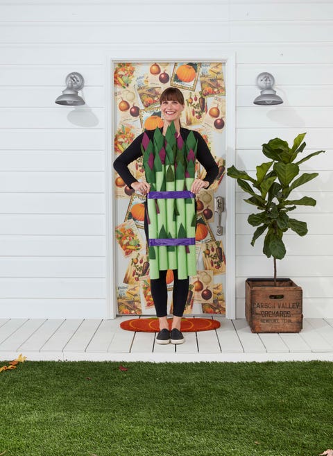 asparagus costume made from green pool noodles