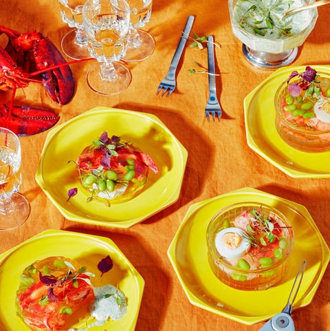 kerst-voorgerecht-met-kreeft-aspic-de-homard-met-dashigelei-en-koriander-limoenmayo Aspic de homard
