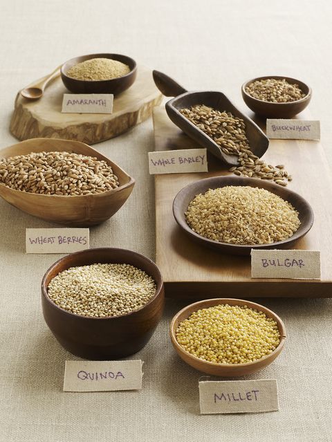 assorted labeled grains