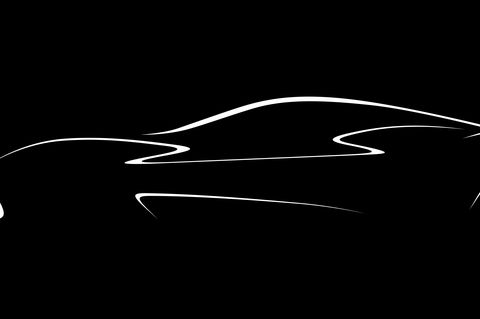 teaser silhouette of future aston martin electric car