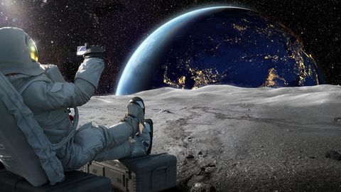 astronaut op de maan