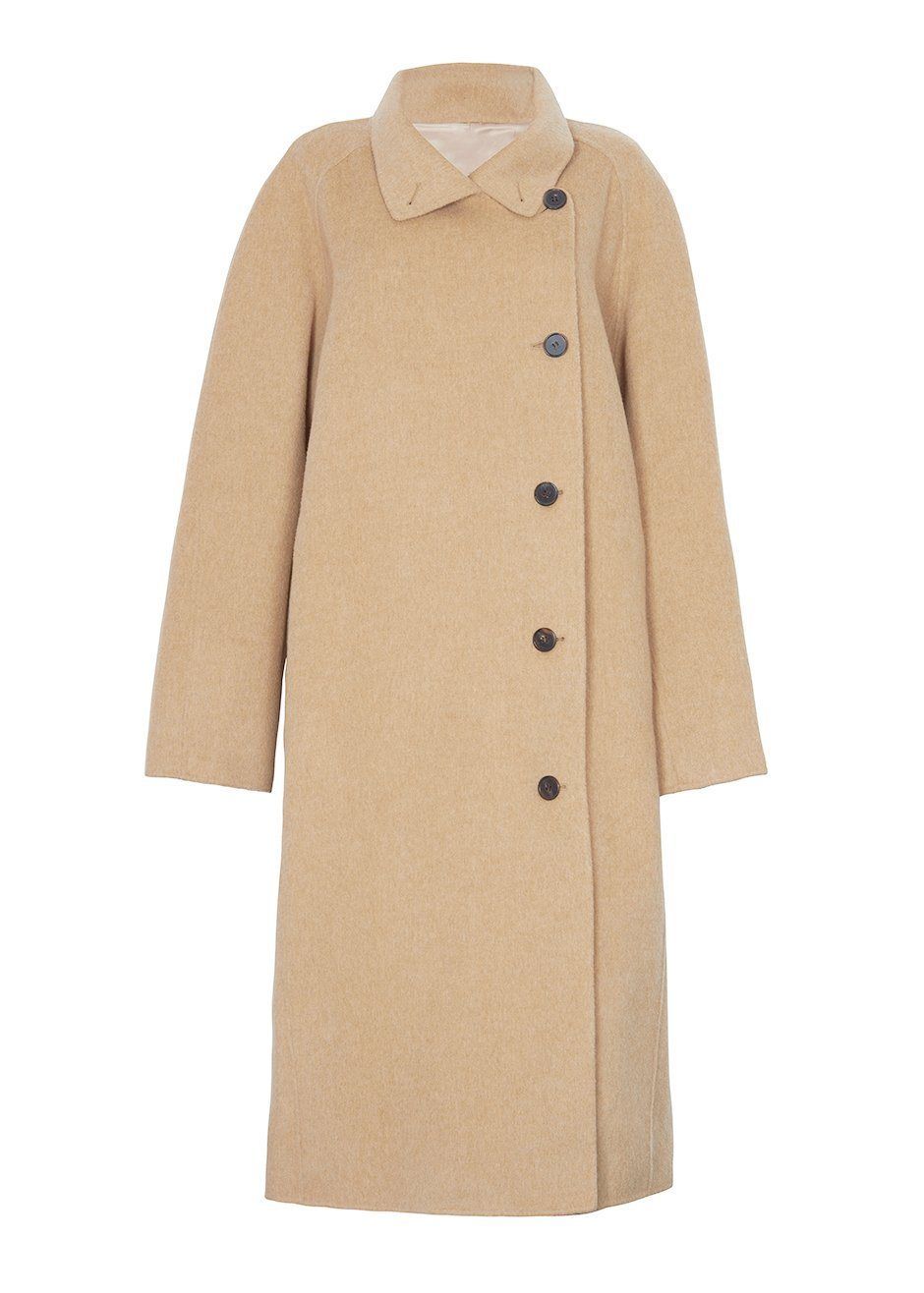 On Going--Love Women Short Woolen Coat Belt Jacket,Beige,S