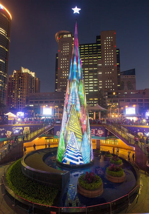 At 36m high, the LED Christmas tree in Banciao is the...