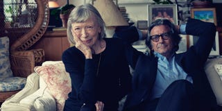 didion with her nephew, the actor and filmmaker griffin dunne, in her new york apartment, october 2017