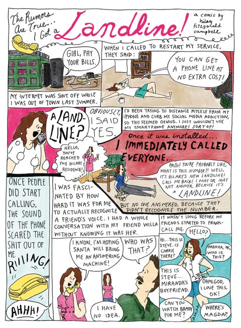 hilary fitzgerald campbell, cartoon, landline