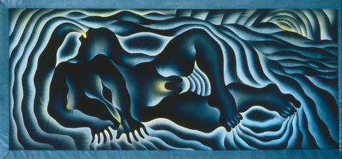 earth birth, from the series birth project, 1983, by judy chicago