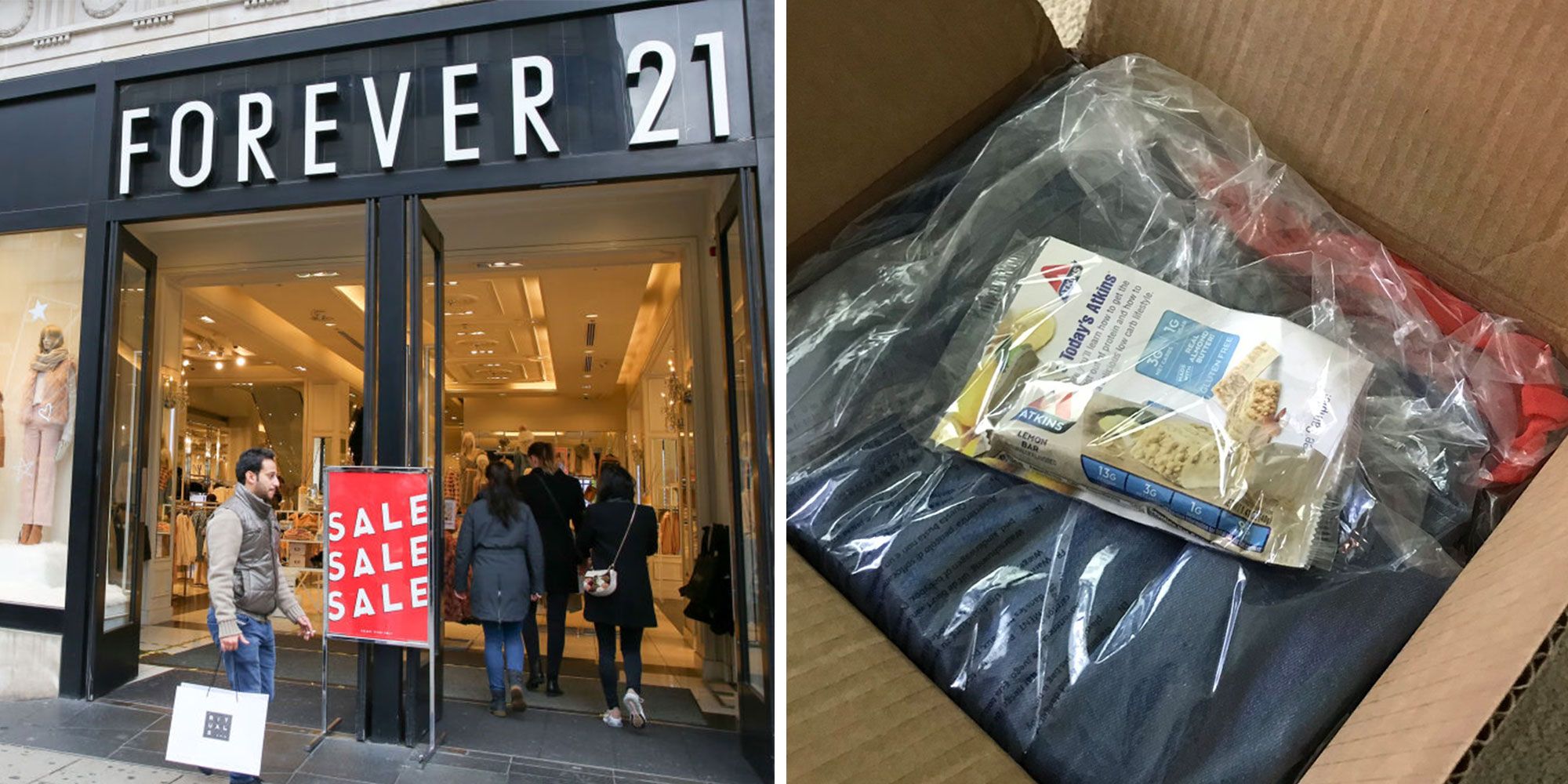 Forever21 Sent Atkins Bars With Plus-Size Online Orders