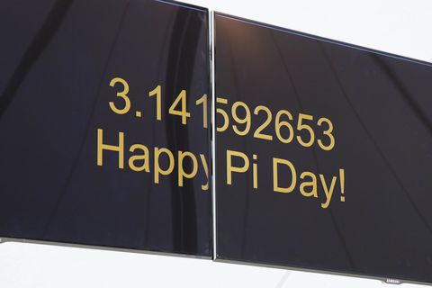 sign celebrating pi day