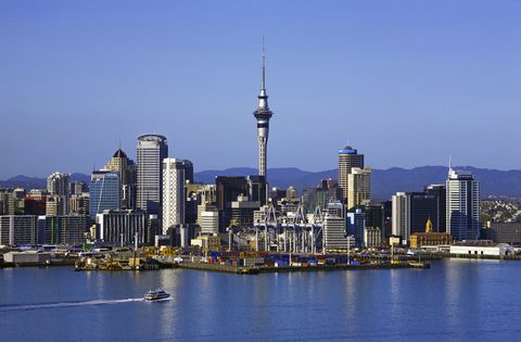 Vista del puerto de la ciudad de Auckland.