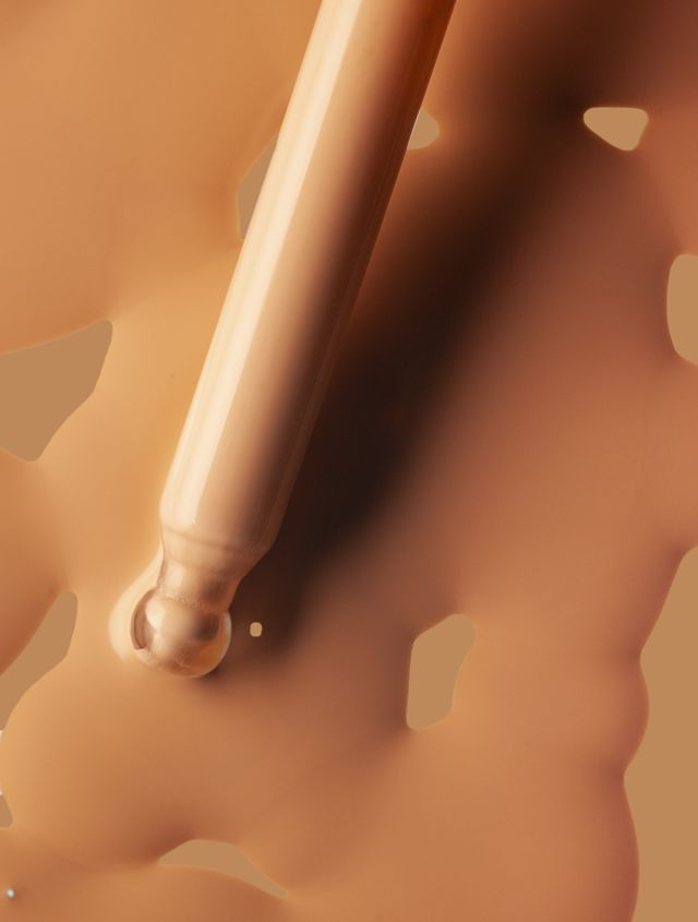 smudged make up creamy matte concealer foundation cc or bb cream powder on white isolated background