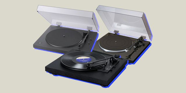 collage of three turntables