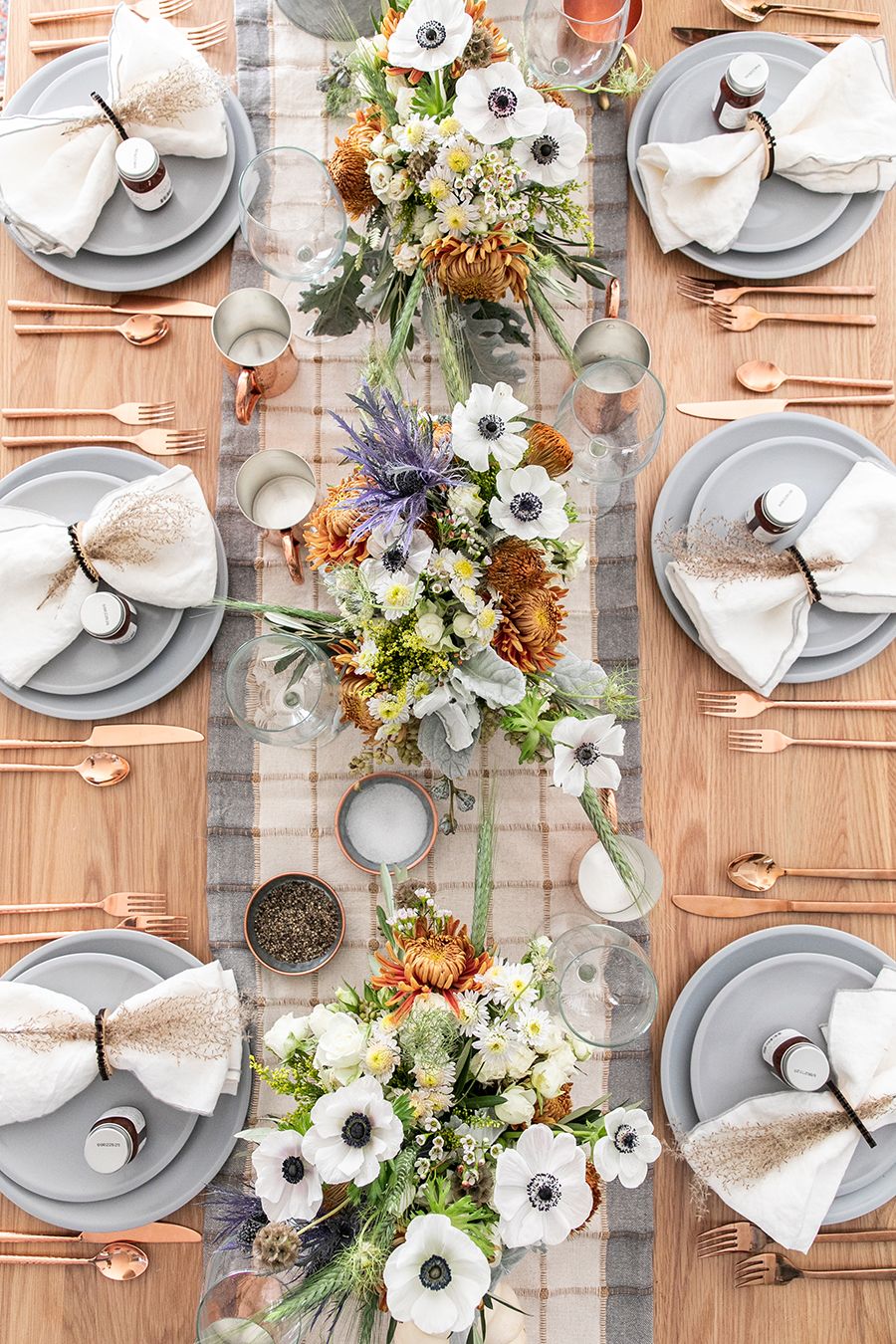 Plastic Wishbones Set Of 6 Fall Floral Arrangement Thanksgiving Table Setting 