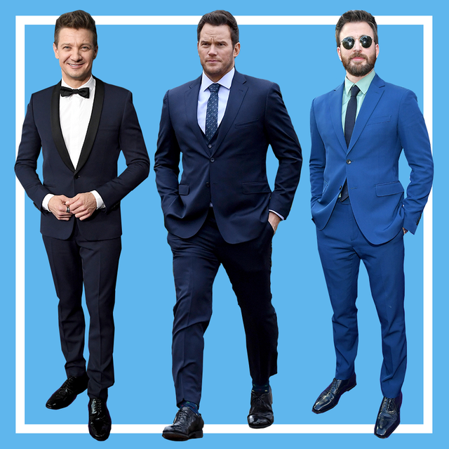 Suit, Formal wear, White-collar worker, Product, Tuxedo, Standing, Businessperson, Business, Recruiter, Electric blue, 