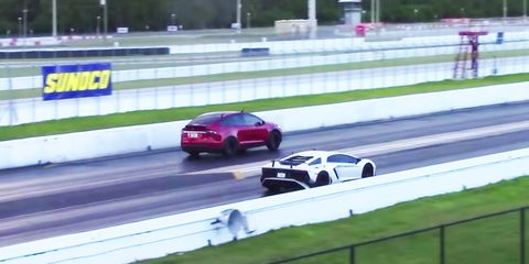 Tesla Model X Beats Lamborghini Aventador Sv Not So Fast