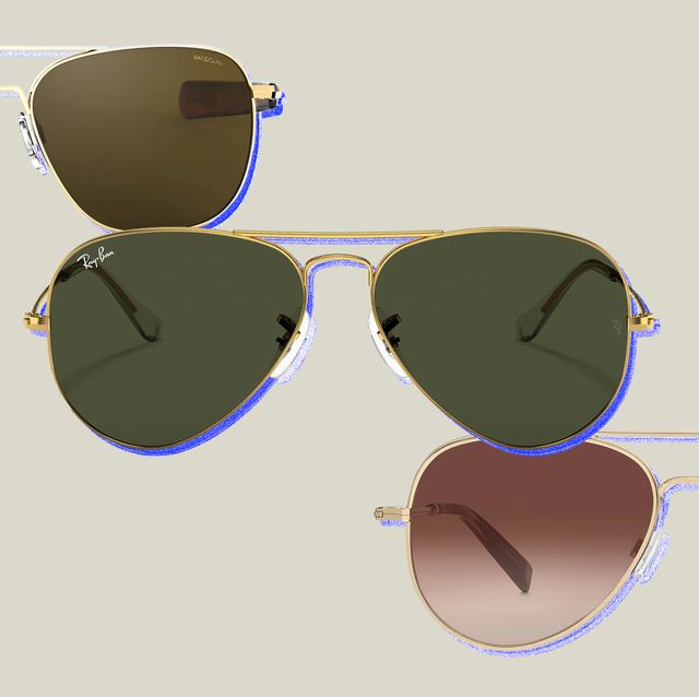 collage of three different aviator sunglasses