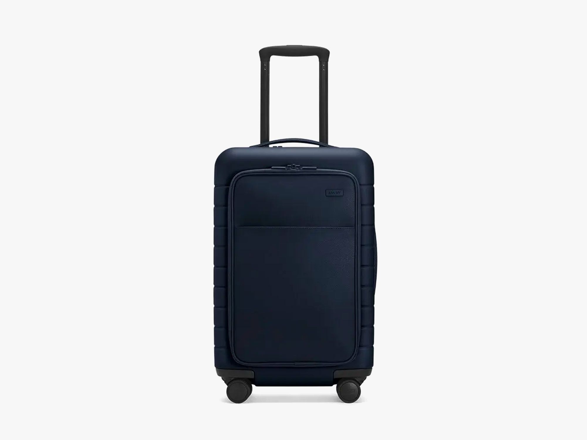 hard shell luggage with outside pocket