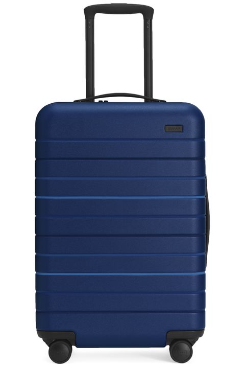 Suitcase, Hand luggage, Bag, Blue, Baggage, Luggage and bags, Cobalt blue, Rolling, Travel, Electric blue, 