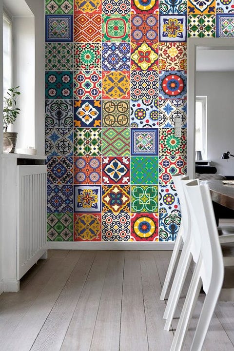 Ideas para decorar con cerámica-Decoración con azulejos cerámicos en el