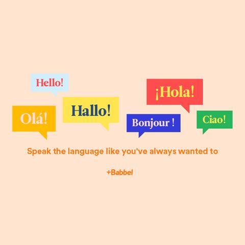 a graphic that says speak the language like you've always wanted to with the babbel logo