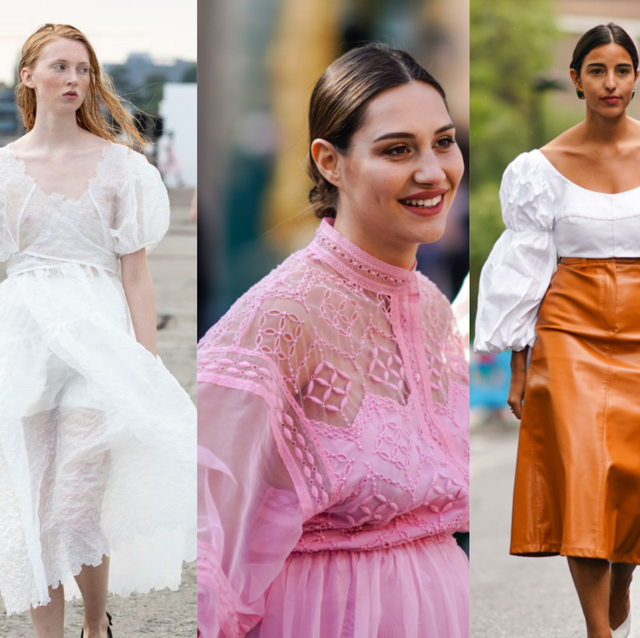 Wie wild wordt van volume, wil de babydoll-trend een kans geven inspiratiebeelden van streetstyle met pofmouwen