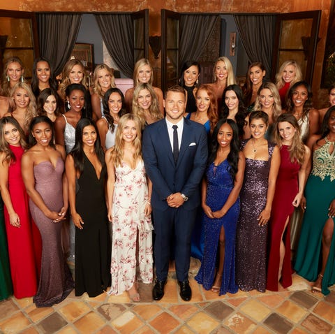 FRONT: NICOLE. CAITLIN, ANGELIQUE, KATIE, CASSIE, COLTON UNDERWOOD, COURTNEY, KIRPA, ALEX D.TAHZJUAN, DEMI
MIDDLE: HANNAH G, REVIAN, JANE, ONYEKA, TRACY, NINA, ELYSE, LAURA, ERIN, TAYSHIA, CAELYNN 
REAR: BRIANNA, DEVIN, HANNAH B, ANNIE, ERIKA, SYDNEY, HEATHER, ALEX B, CATHERINE