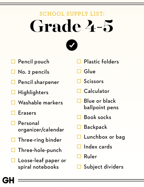 Back To School Supplies List 2019 Best School Shopping Checklist