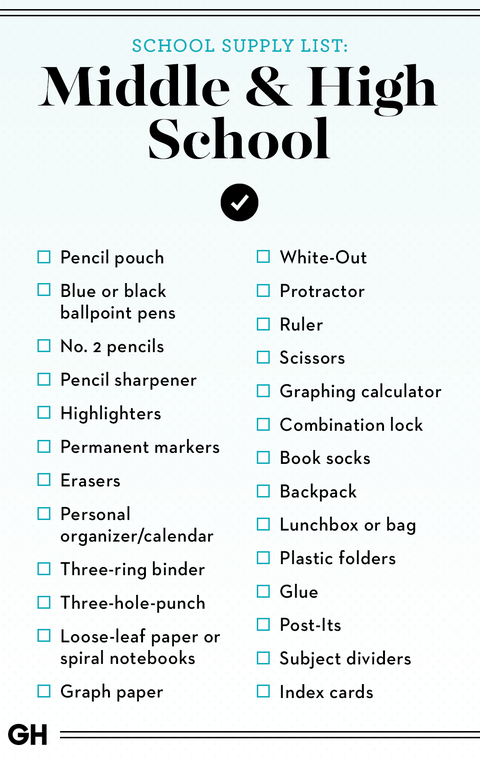 Back To School Supplies List 21 Best School Shopping Checklist