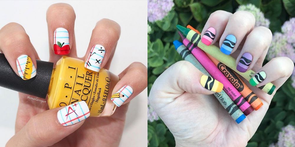 6. Back to School Nail Designs with School Supplies 2024 - wide 6