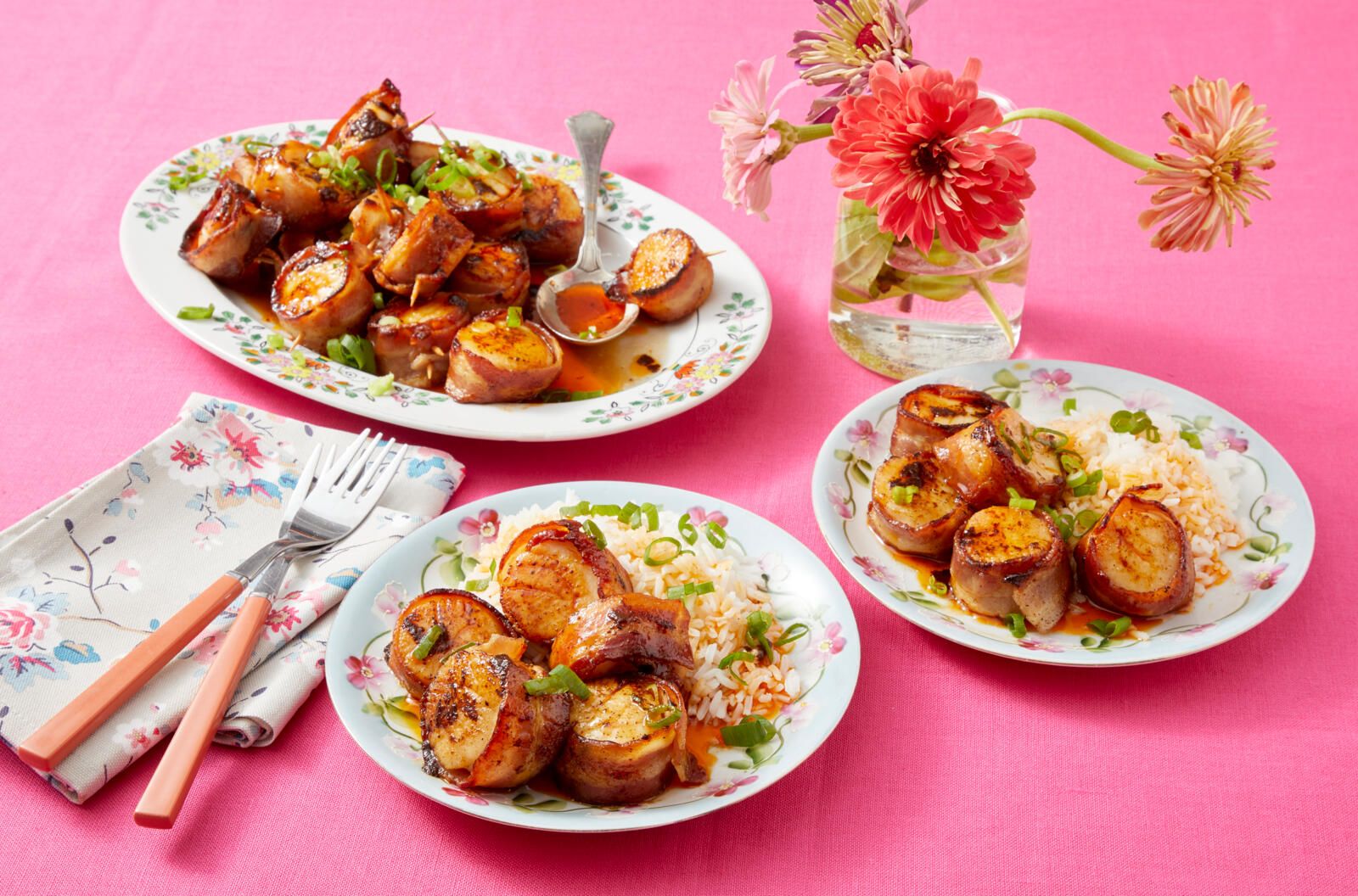 Bacon-Wrapped Scallops with Chili Butter image