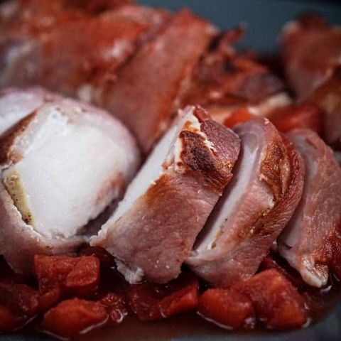 bacon wrapped turkey tomatoes