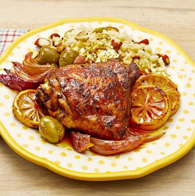 baked chicken with lemons and couscous