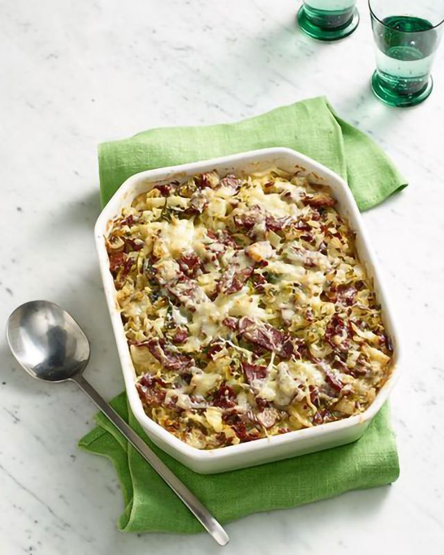 baked corn beef and cabbage hash