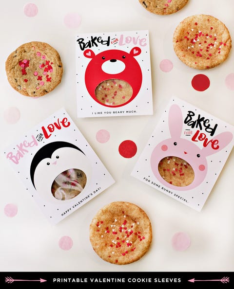 baked with love valentine cookie cards