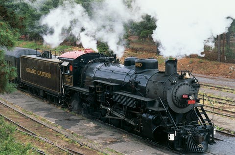 Baldwin Mikado 2-8-2 damplokomotiv...Jernbaner ble bygget på baksiden av det dampdrevne lokomotivet, som styrte skinnene i mer enn 100 år.Getty Images