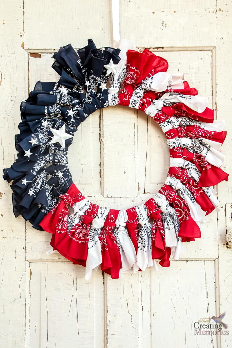 Patriotic Wreath Red White Blue Wreath I love America Wreath Heart 4th of July Wreath Burlap Wreath
