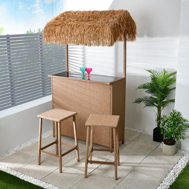 outdoor patio tiki bar sets