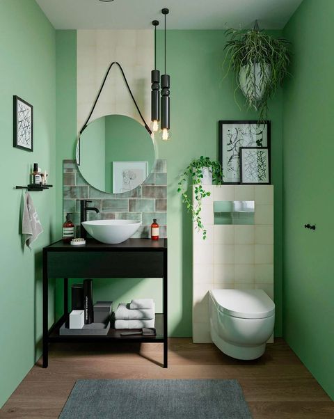 baño color verde