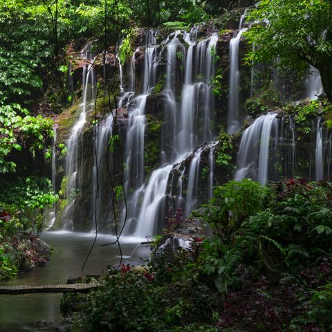 banyu wana amertha waterfall at north bali area,located at danau buyan lake
