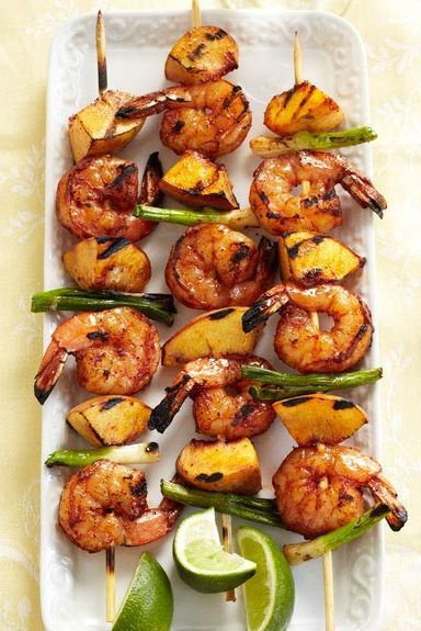 shrimp with peaches