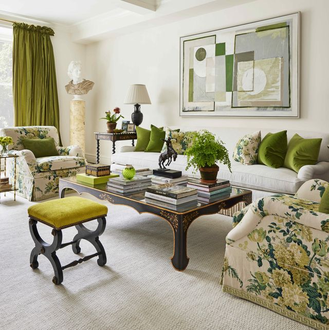 50 Living Room Color Combinations, What Color Curtains With Apple Green Walls