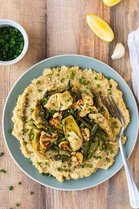 creamy vegan risotto with asparagus with quinoa